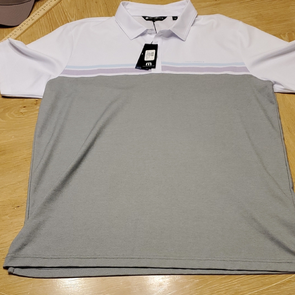 TravisMathew Polo Shirt XL White NWT Performance Stretch Golf
